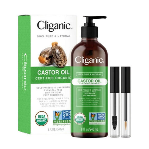 Cliganic, Dose of Intense Moisture Organic Castor Oil Lash And Brow Set, 8 Oz