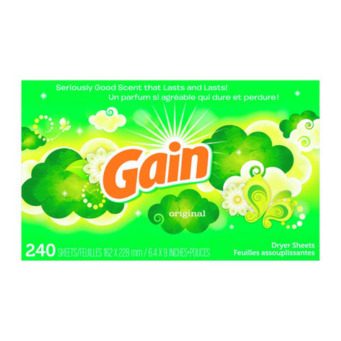 Original Fabric Softener Dryer Sheets 240 Count (Case Of 4) by Gain