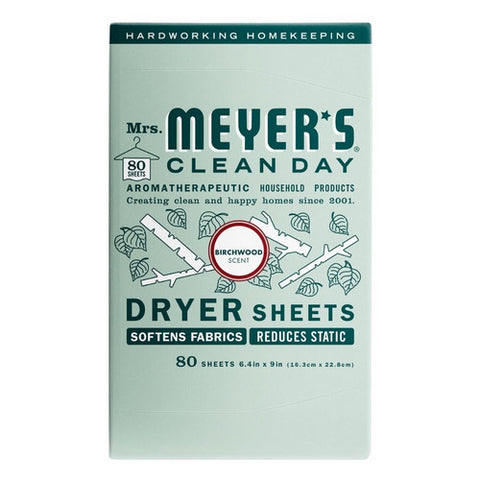 Mrs. Meyers Clean Day, Birchwood Laundry Dryer Sheets, 80 Count