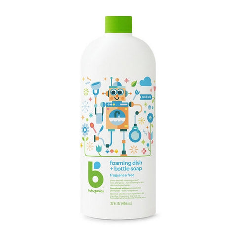 Babyganics, Fragrance-Free Foaming Dish & Bottle Soap, 32 Oz