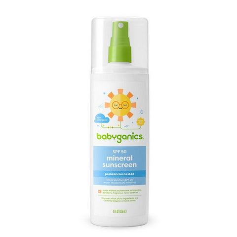Babyganics, Fragrance-Free Baby Sunscreen Spray SPF 50, 8 Oz