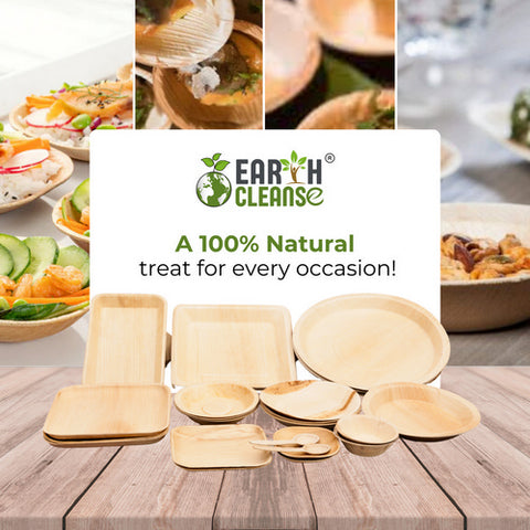 Earth Cleanse, Areca Palm Leaf Bowls Round 6-Inch, Pack of 25