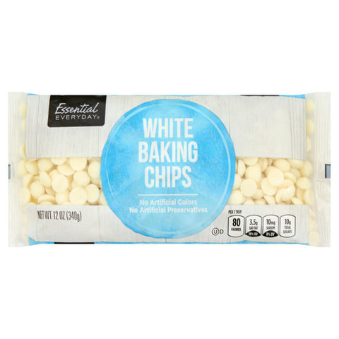 White Baking Chips 12 Oz (Case Of 12) by Essential Everyday