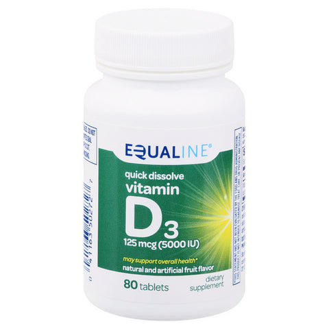 Vitamin D3 Quick Dissolve 80 Count (Case Of 3) by Equaline