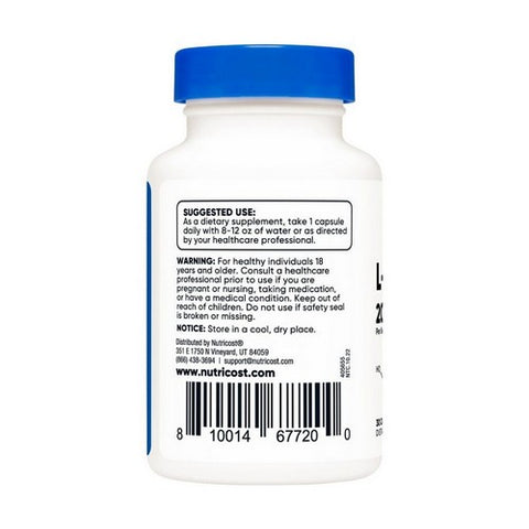 Nutricost, L-Theanine Capsules, 200 Mg, 30 Count