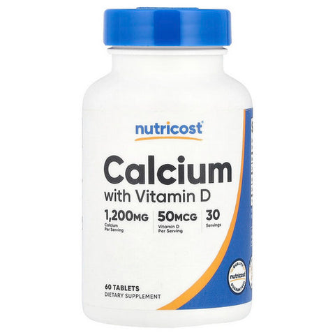 Nutricost, Calcium + Vitamin D3 Tablets, 1200 Mg/50 Mcg, 60 Count Nutricost