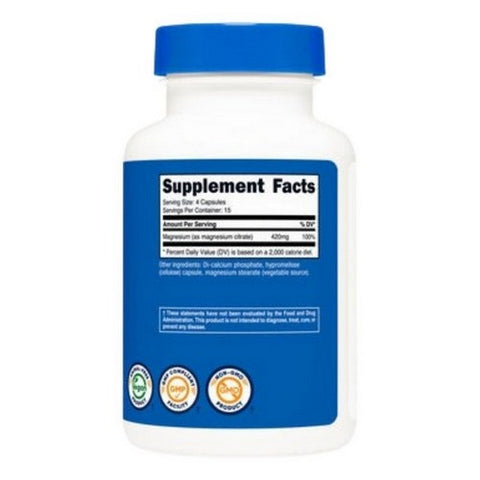 Nutricost, Magnesium Citrate, 420 Mg, 60 Caps