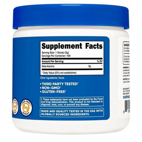 Nutricost, Beta Alanine Unflavored, 300 Grams