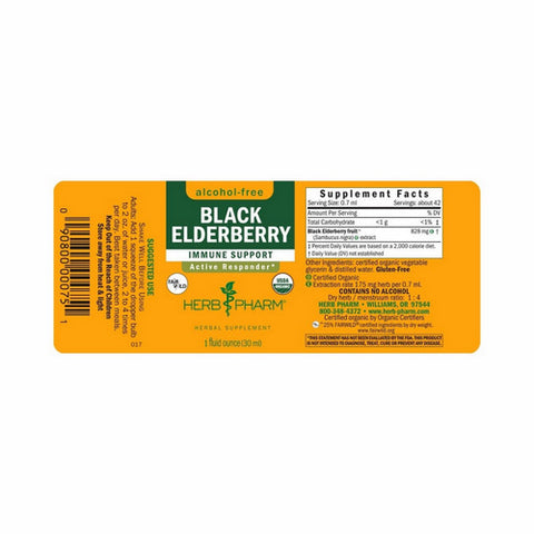 Herb Pharm, Black Elderberry Glycerite, 1 Oz