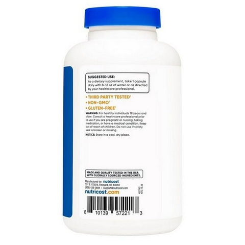 Nutricost, L-Ornithine Capsules, 500 Mg, 180 Count