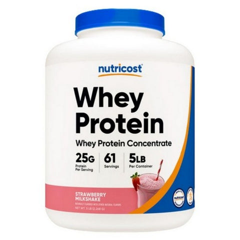 Nutricost, Whey Protein Concentrate Powder Strawberry Milkshake, 5 Lbs