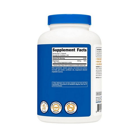 Nutricost, Magnesium Oxide Capsules, 750 Mg, 240 Count
