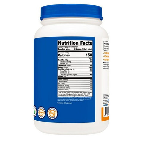 Nutricost, Grass-Fed Whey Protein Concentrate Powder Chocolate PB, 2 Lbs
