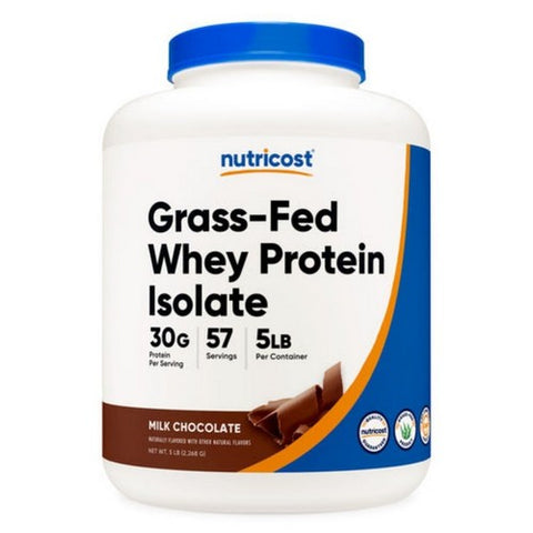 Nutricost, Grass-Fed Whey Protein Isolate Powder Chocolate, 5 Lbs