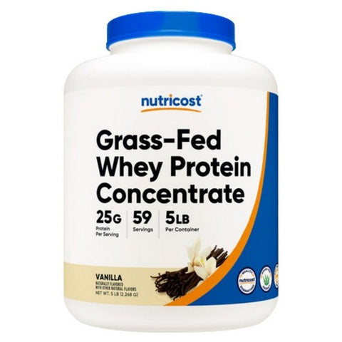 Nutricost, Grass-Fed Whey Protein Isolate Powder Vanilla, 5 Lbs