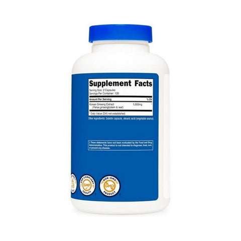 Nutricost, Korean Panax Ginseng, 1000 Mg, 240 Caps