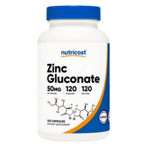 Nutricost, Zinc Gluconate Capsules, 50 Mg, 120 Count