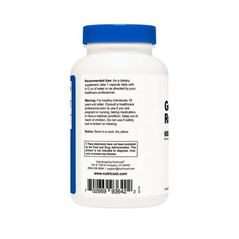 Nutricost, Goldenseal Root Capsules, 600 Mg, 120 Count