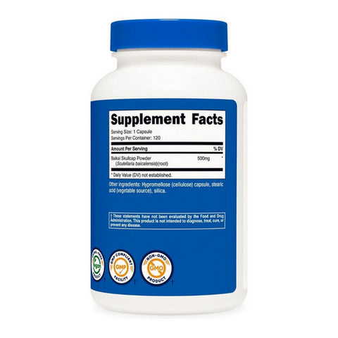 Nutricost, Baikal Skullcap Capsules, 500 Mg, 120 Count