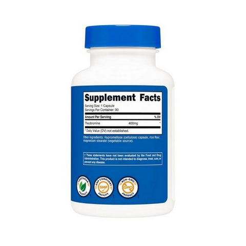 Nutricost, Theobromine Capsules, 400 Mg, 90 Count