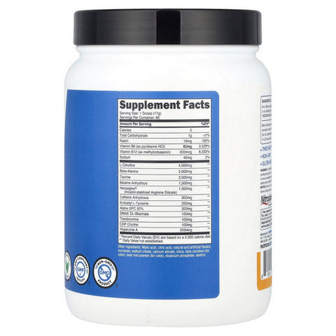 Nutricost, Pre-X Complex Peach Mango, 60 Servings