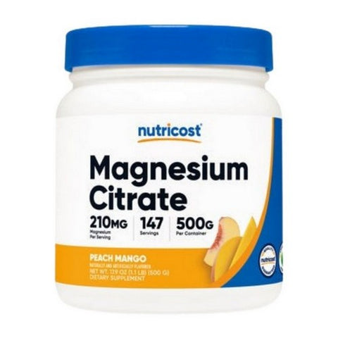 Nutricost, Magnesium Citrate Powder Peach Mango, 500 Grams