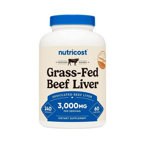 Nutricost, Grass-Fed Desiccated Beef Liver, 3000 Mg, 240 Caps