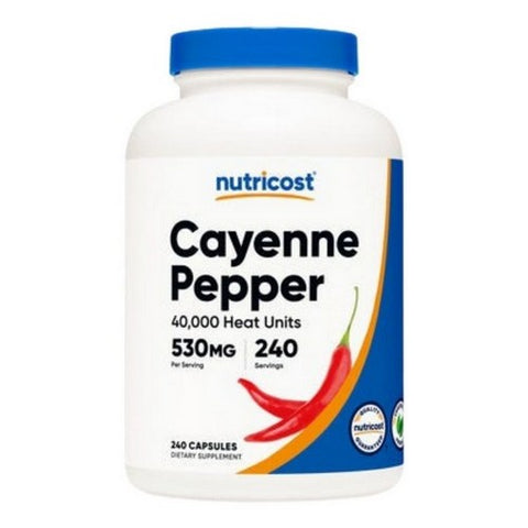 Nutricost, Cayenne Pepper Capsules, 530 Mg, 240 Count