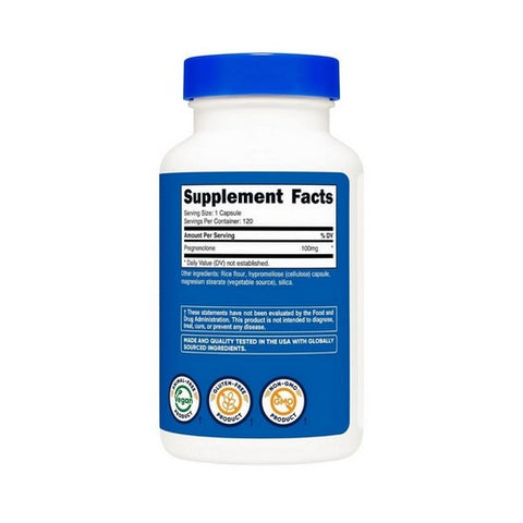 Nutricost, Pregnenolone Capsules, 100 Mg, 120 Count