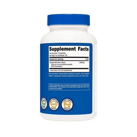 Nutricost, Bacopa Monnieri, 1000 Mg, 120 Count