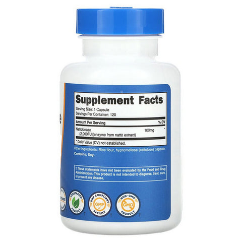 Nutricost, Nattokinase 2,000 FU Capsules, 100 Mg, 120 Count