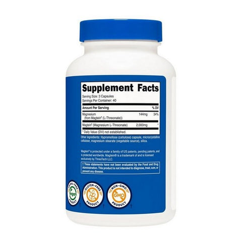 Nutricost, Magnesium L-Threonate Magtein, 2000 Mg, 120 Count