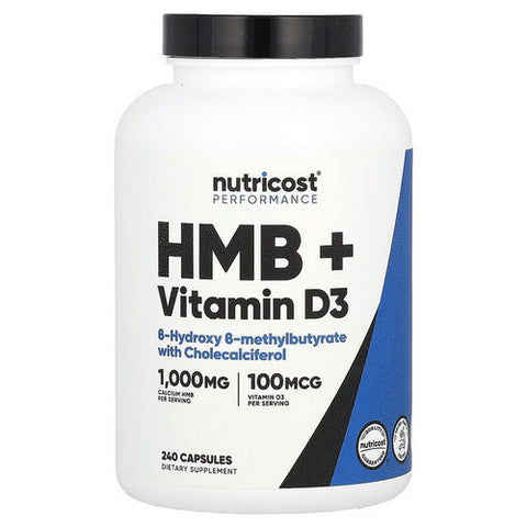 Nutricost, HMB Capsules With Vitamin D3, 1000 Mg, 240 Count