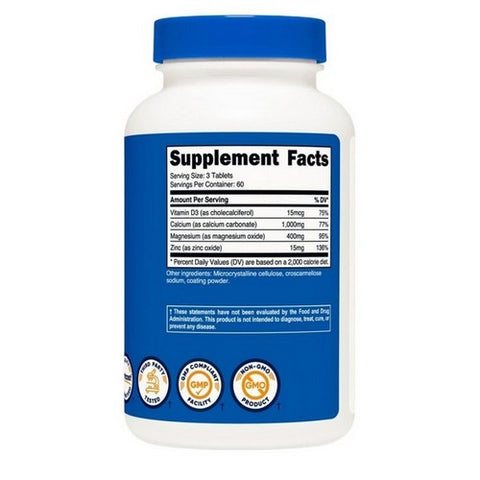 Nutricost, Calcium Magnesium Tablets, 1000 Mg/400 Mg, 180 Count