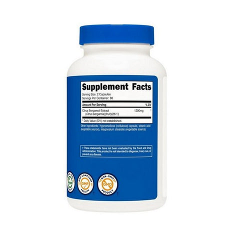 Nutricost, Citrus Bergamot Capsules, 1200 Mg, 120 Count