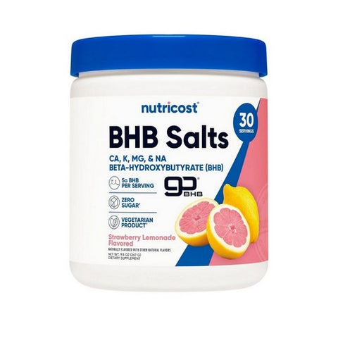 Nutricost, Ketone BHB 4-in-1 Powder Strawberry Lemonade, 30 Serving