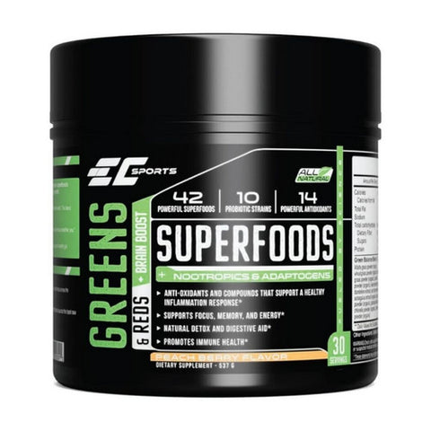 EC Sports, Greens And Reds Superfoods Peach Berry, 458 Grams EC Sports