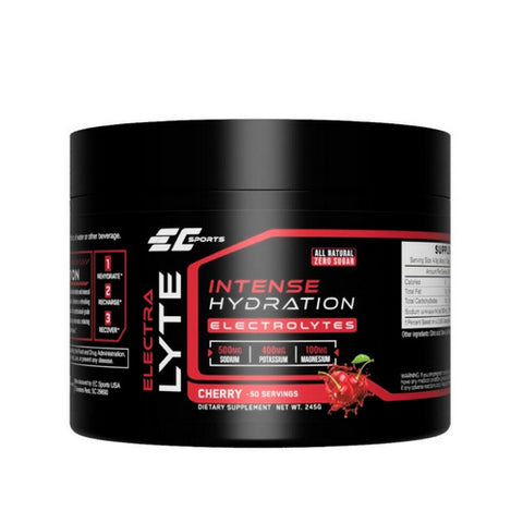 EC Sports, Hydrate Electrolyte Powder Cherry, 245 Grams