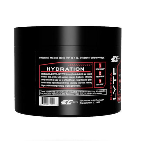 EC Sports, Hydrate Electrolyte Powder Cherry, 245 Grams
