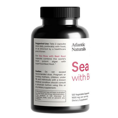 Atlantic Naturals, Organic Sea Moss with Beet Root, 120 Capsules