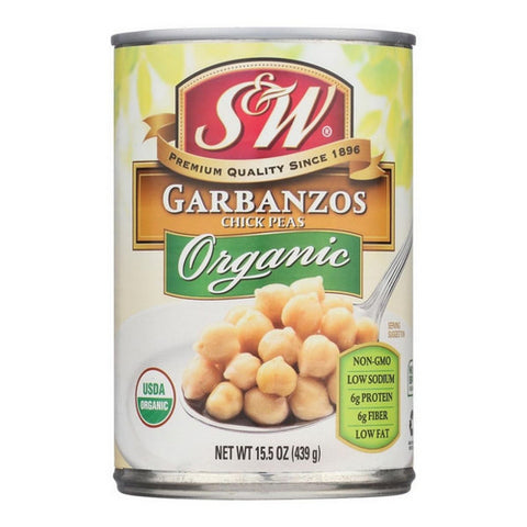 Organic Garbanzo Chick Peas 15.5 Oz (Case Of 12) by S & W