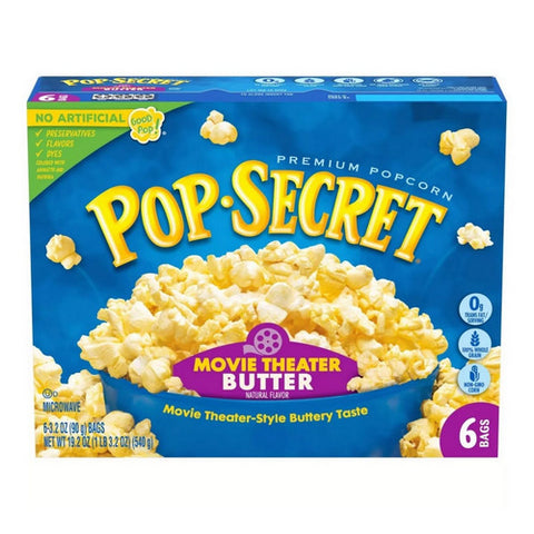 Microwave Popcorn Movie Theater Butter Flavor 19.2 Oz (Case Of 6) by Pop Secret