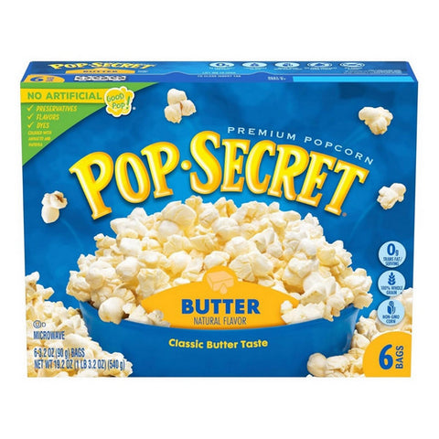 Butter Natural Flavor Popcorn 19.2 Oz (Case Of 6) by Pop Secret