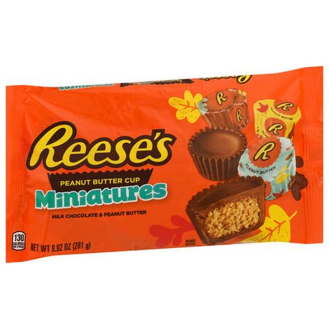 Reese's, Fall Harvest Milk Chocolate Miniatures Peanut Butter Cups, 9.92 Oz (Case Of 36)