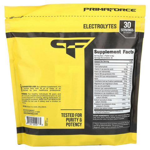 Primaforce, Electrolytes Grapes, 30 Packets