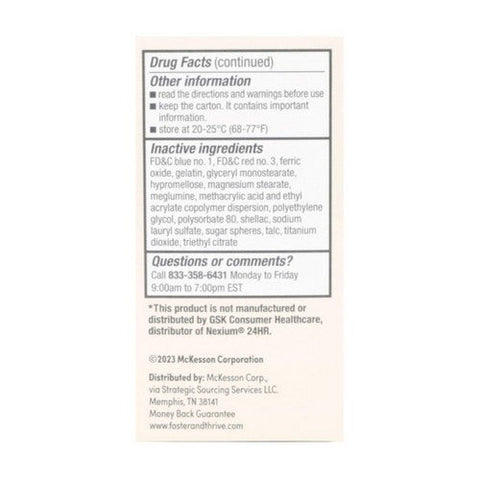 Foster And Thrive, Acid Reducer Esomeprazole Magnesium Delayed Release Capsules, 20 Mg, 42 Capsules Foster And Thrive