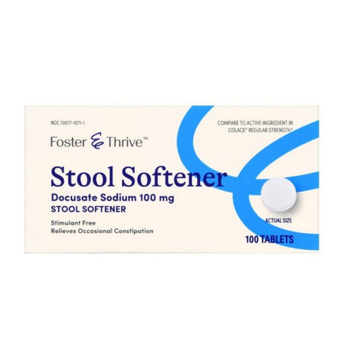 Foster And Thrive, Stool Softener Docusate Sodium, 100 Mg, 100 Tabs