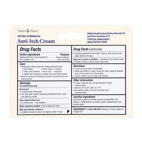 Foster And Thrive, Extra Strength Anti-Itch Cream, 1 Oz