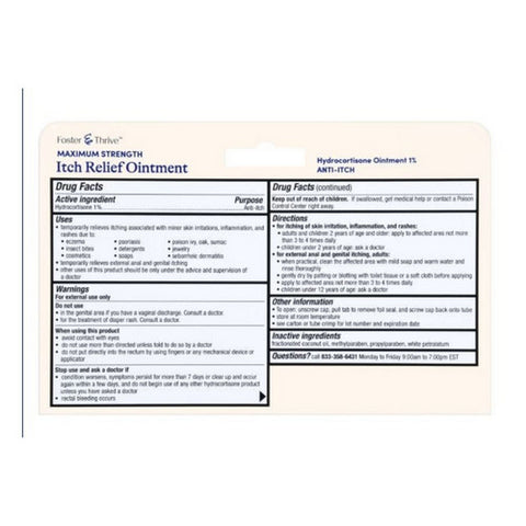 Foster And Thrive, Maximum Strength Itch Relief Ointment, 1 Oz