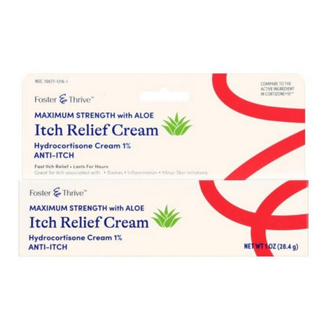 Foster And Thrive, Maximum Strength with Aloe Itch Relief Cream, 1 Oz